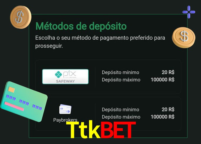 O cassino Ttkbet oferece uma grande variedade de métodos de pagamento